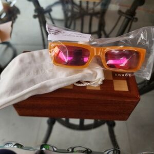 Rhude Orange Sunglasses with Pink Lenses